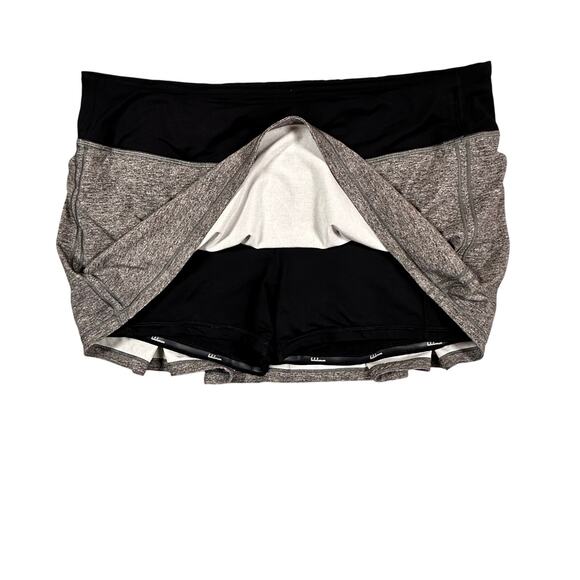 Lululemon Pace Rival Skirt Black and Grey Heather Size 10 - Picture 3 of 6